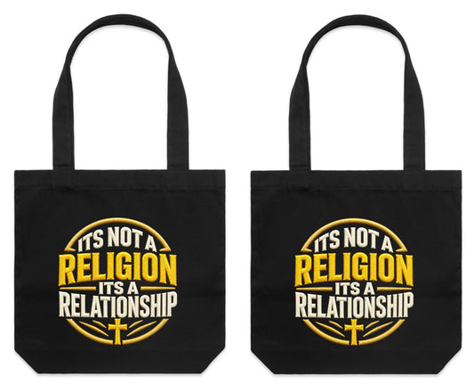 ITS NOT A RELIGION TOTE BAG