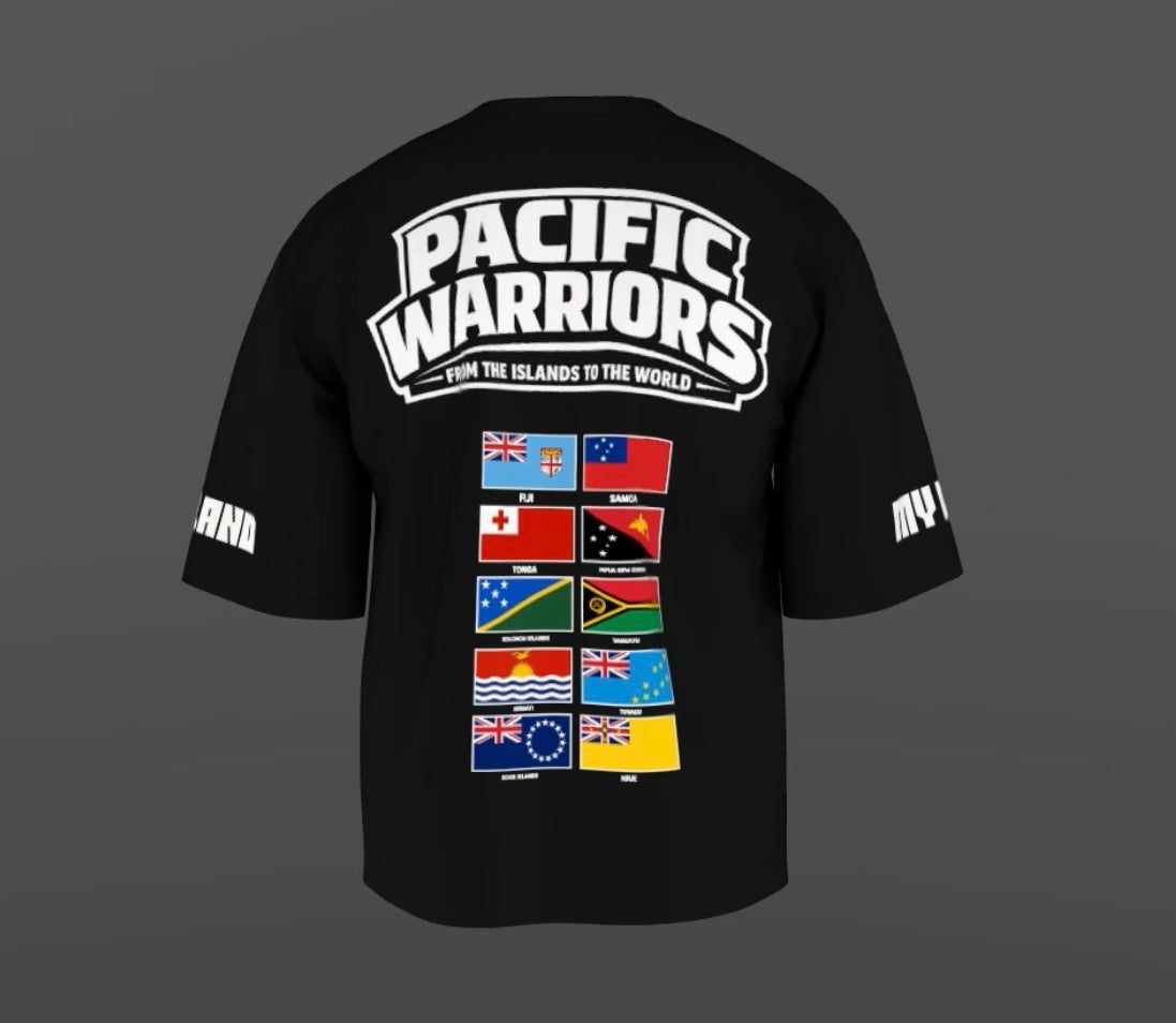 Pacific Warriors Oversized Tee – One Ocean One Family Edition