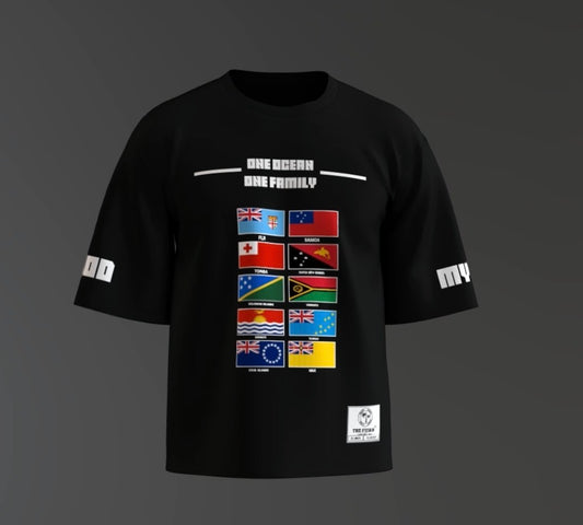 Pacific Warriors Oversized Tee – One Ocean One Family Edition