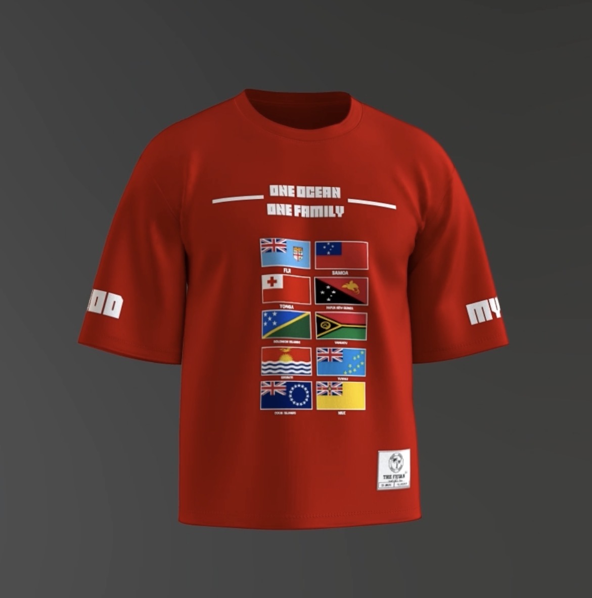 Pacific Warriors Oversized Tee – One Ocean One Family Edition