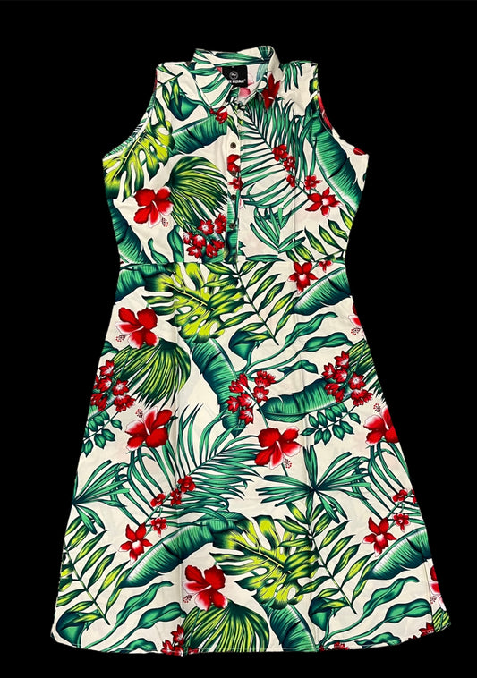 Womens Rayon Hibiscus Dress